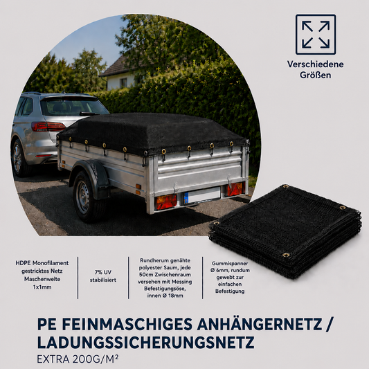 PE feinmaschiges Anhängernetz/Ladungssicherungsnetz 200g/m²